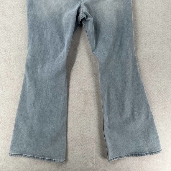 Indigo Rein High Rise Flare Leg Curvy Jeans Womens 15 Stretch Denim Blue Ripped - Picture 8 of 14